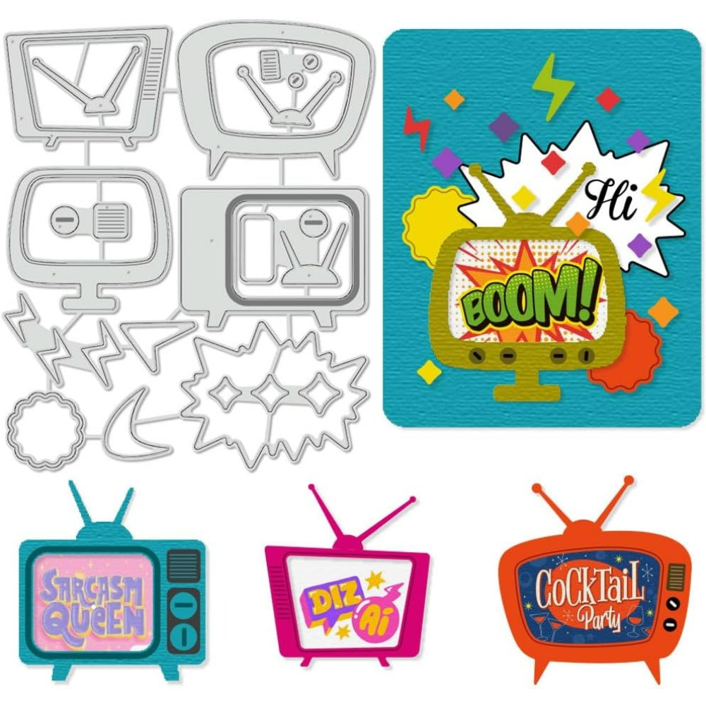 Retro TV Cutting Dies Stencils - Workshop Tools Diy recension och pris