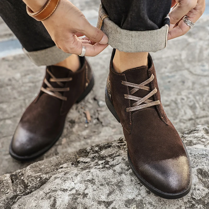 New Cow Suede Ankle Boots Hand - Tools In Workshop recension och pris