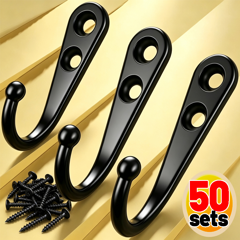 Black Heavy Duty Alloy Hooks w - Screw Organizer Kit recension och pris